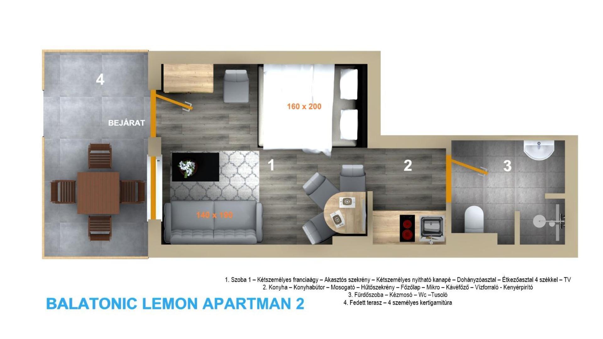 Balatonic Lemon Apartmanhaz Siofok Phòng bức ảnh